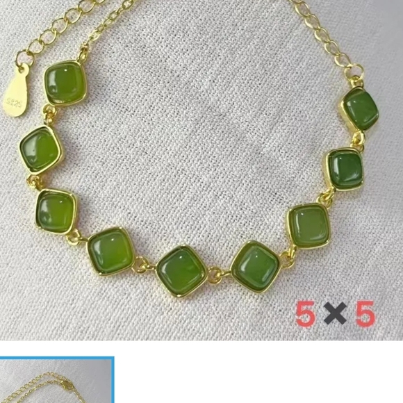 Elegant Green and Gold Jade Bracelets